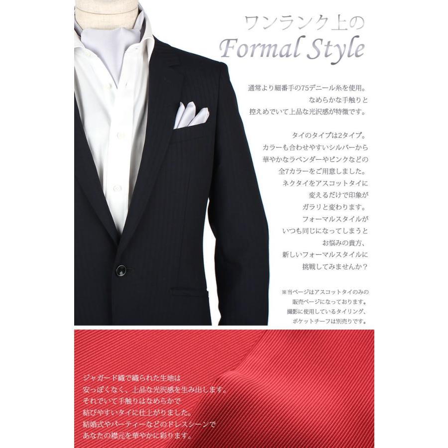 アスコットタイ ネクタイ メンズ 紳士用 フォーマル 75Dマイクロ