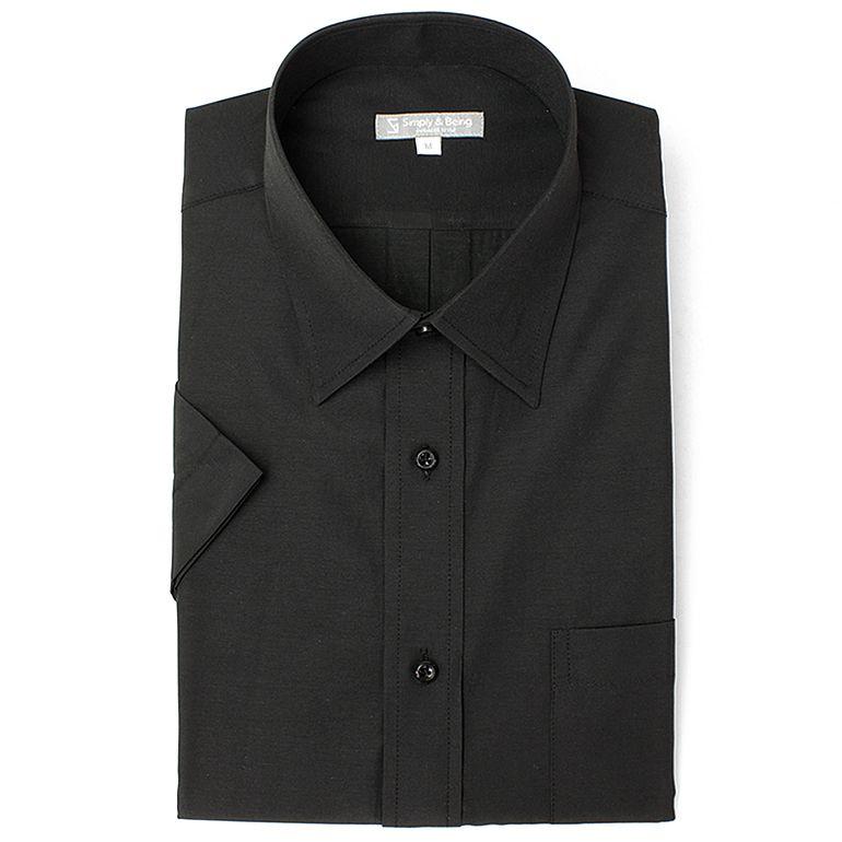 半袖ワイシャツ 黒シャツ ホワイト レギュラーカラー メンズ 紳士用 ビジネス 制服 ドレスシャツ Yシャツ ブラック 黒 Item ビジネスシューズのシューカフェ 通販 Yahoo ショッピング