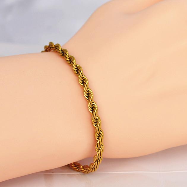 ステンレス 幅5mm パイプロープチェーン ブレスレット バングル : MIKA