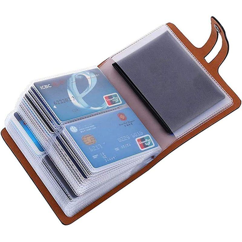 JERLA カードケース クレジットカードケース カードホルダー 大容量 薄型 革 レザー 磁気防止 スキミング防止 62枚収納(コーヒー色｜hy-box｜04