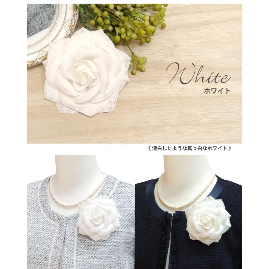 コサージュ ふっくら 布花 剣弁 丸弁 ラメつき 9cm ローズ風 6l