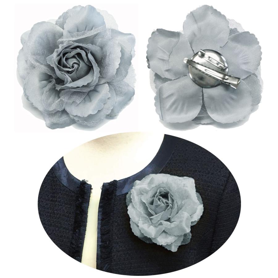 コサージュ アクセサリー 大きめ 薔薇 クリップ付き ボリューム