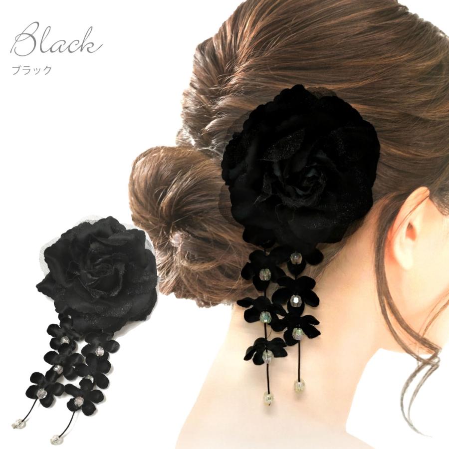 和風 揺れる ローズ コサージュ 簡単 髪飾り 大きめ 美しい