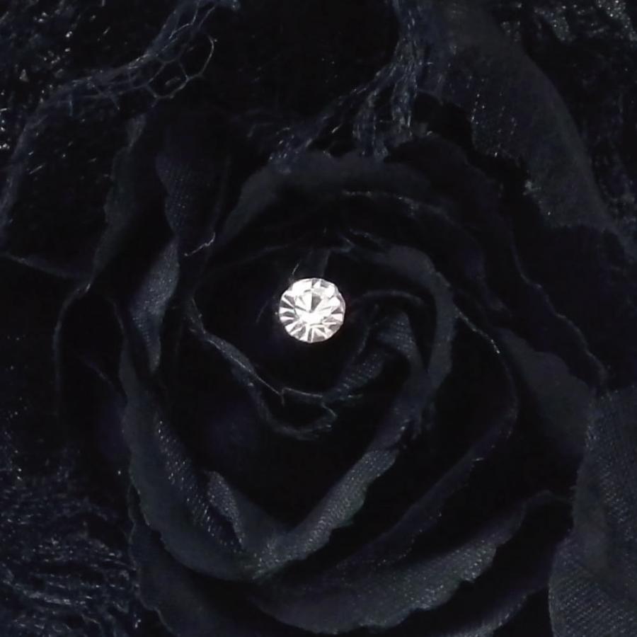 アトリエまりこ カーディガン レース 花モチーフ ブラック 黒 コサージュ hy-link_8f-06-k