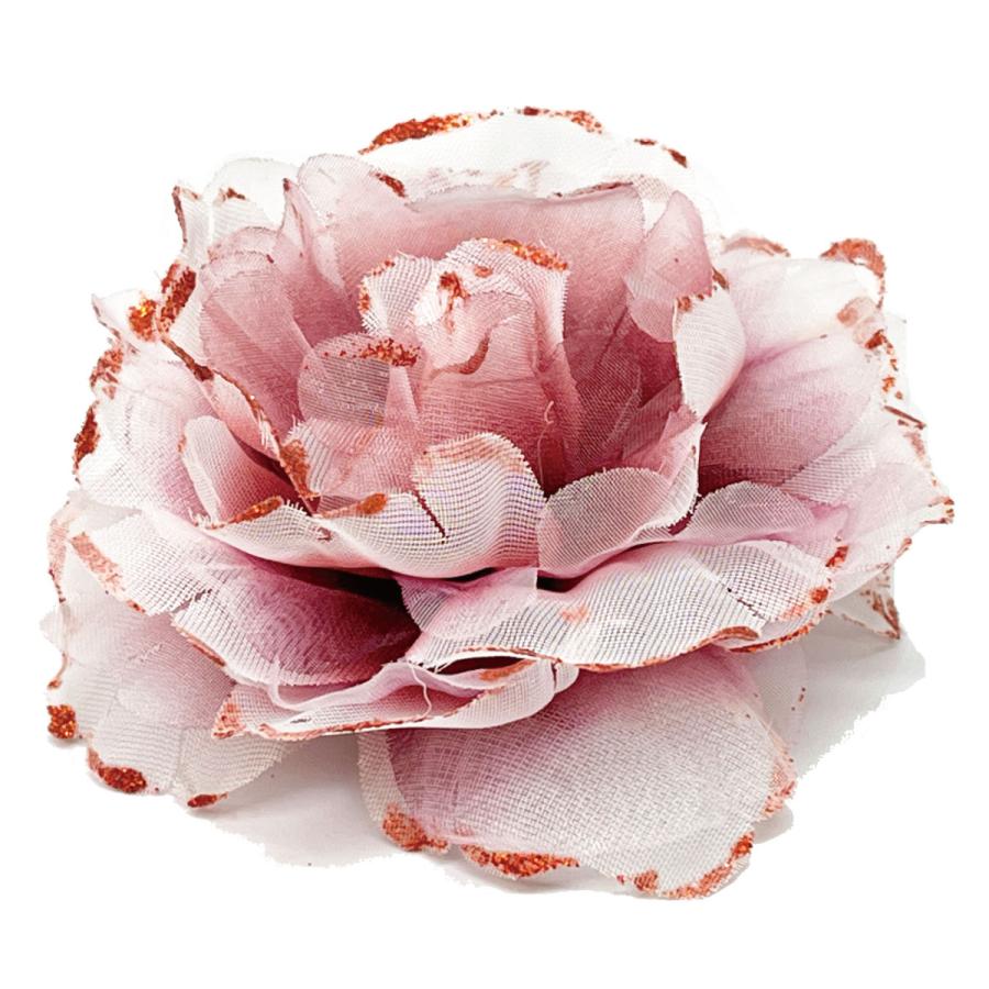 ハッピーハットコサージュ ローズ オーガンジー きらめきグラデーション 透明感 レッド 8r 04 フォーマル 衣装 七五三 手作り おしゃれ 入学式 結婚式 卒業式 レディース