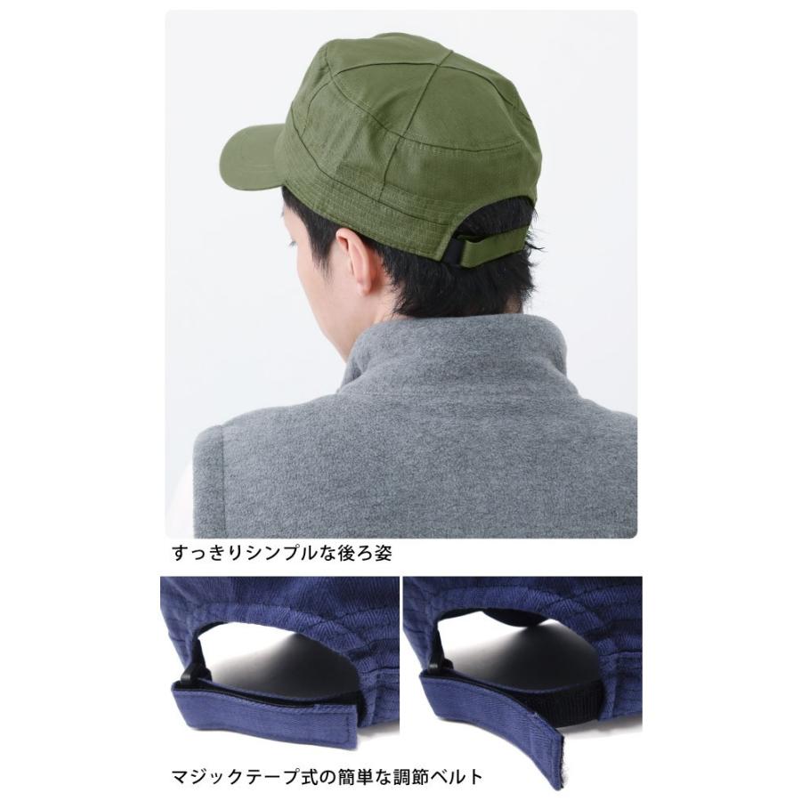 Basic コットン ワークキャップ 帽子 58cm ベージュ 綿 ヘリンボーン