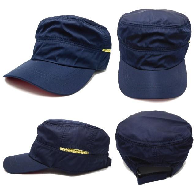 帽子 キャップ 撥水 ワークキャップ 春夏 メンズ 58cm ネイビー