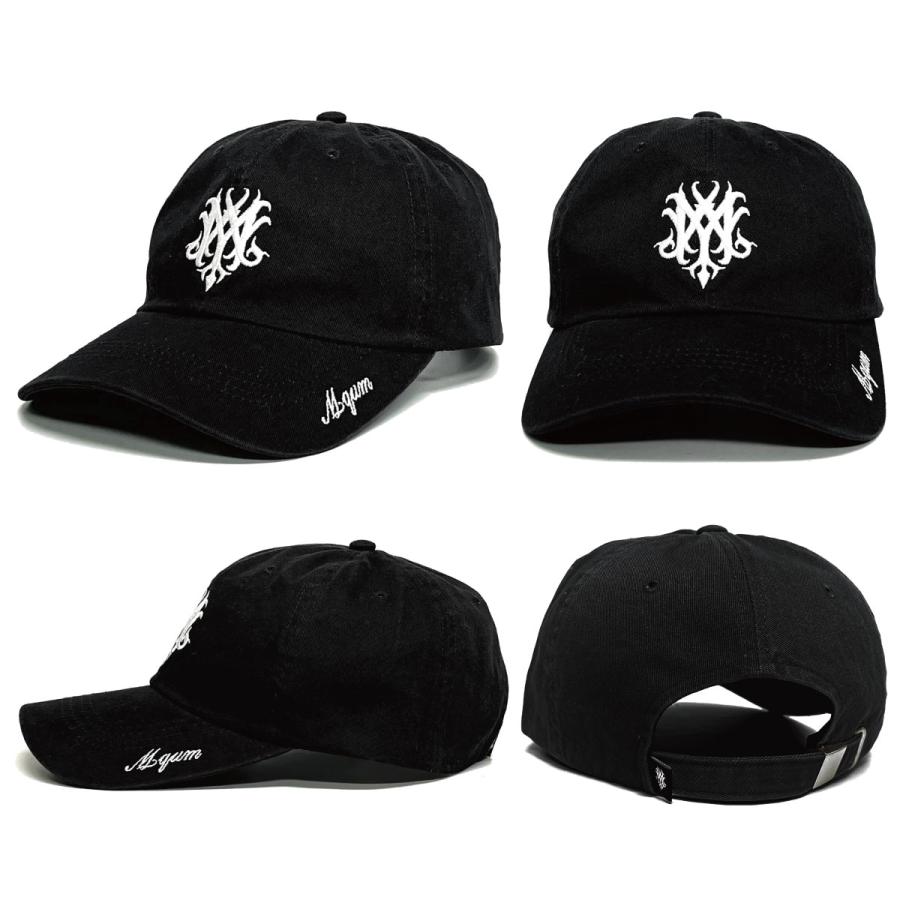 BIGサイズ キャップ コットン MQUM 刺繍ロゴ ウォッシュカラー
