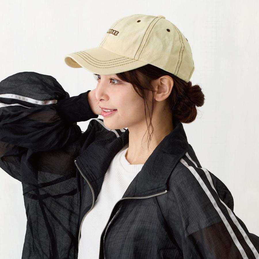 キャップ コットン 帆布 ステッチ NEWYORK ロゴ メンズ 帽子 綿 サイズ