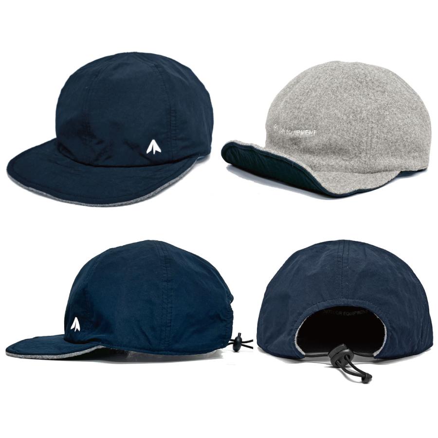 キャップ リバーシブル 軽量 たためる 帽子 ナイロン＆フリース 防寒