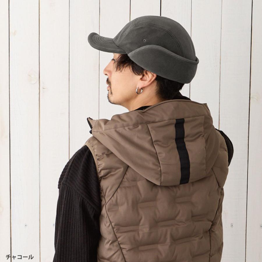 キャップ 耳あて付 メンズ 帽子 耳まで暖かい フリース 防寒 2way