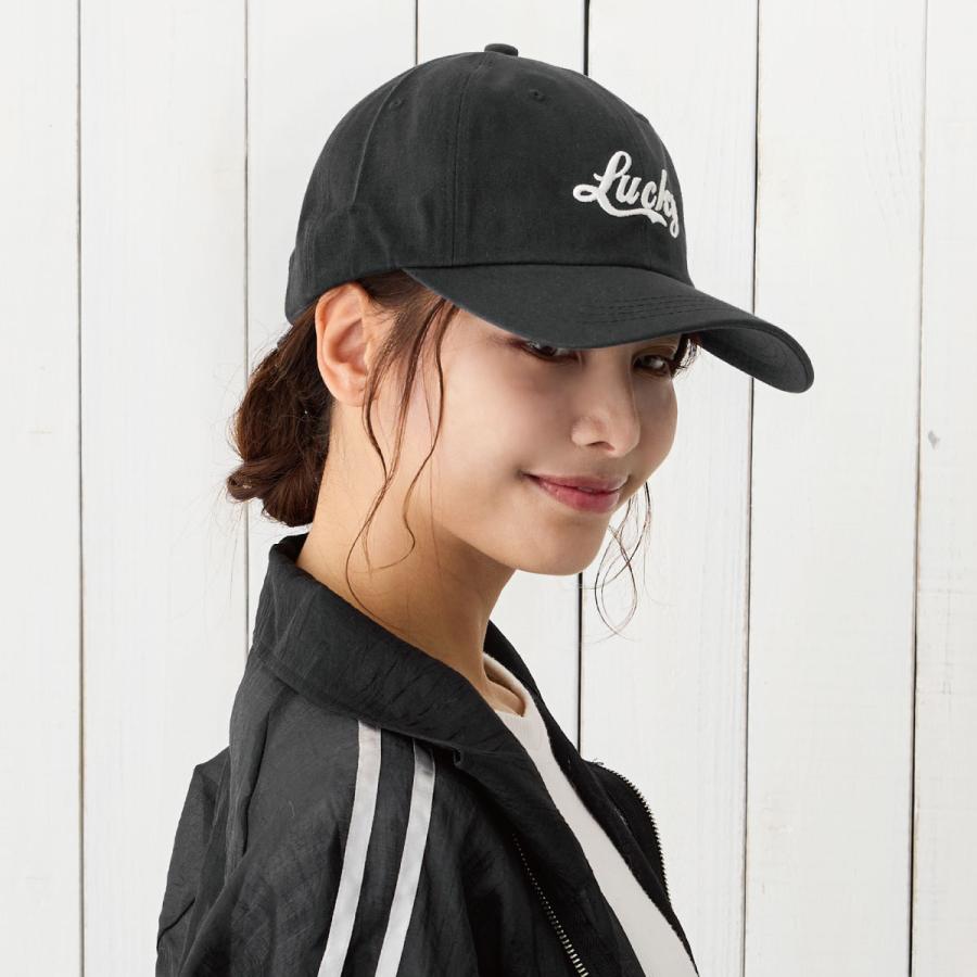 キャップ コットンツイル Lucky 刺繍ロゴ 帽子 メンズ ゴルフ 55cm