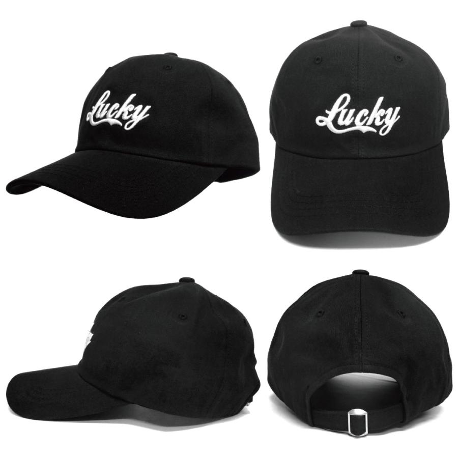 キャップ コットンツイル Lucky 刺繍ロゴ 帽子 メンズ ゴルフ サイズ