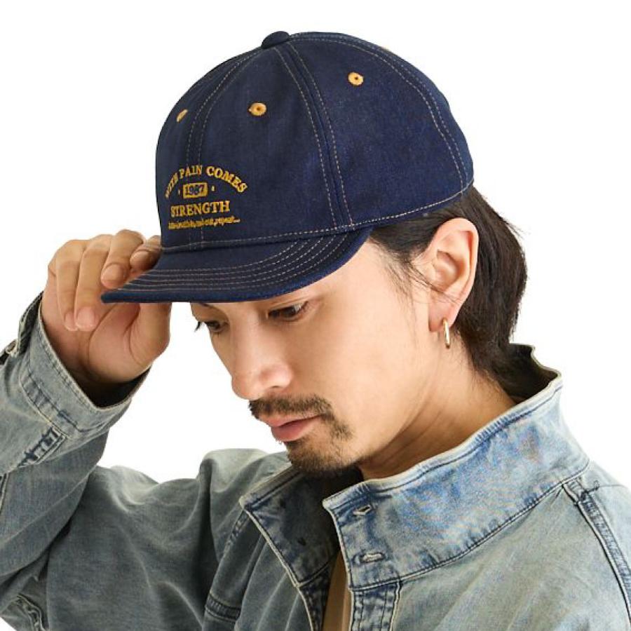 アンパイアキャップ デニム素材 キャップ 曲がる つば 短い メンズ