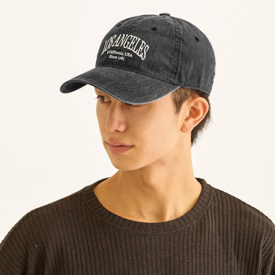 BIG キャップ つば長8cm XXL ウォッシュカラー 刺繍ロゴ メンズ 帽子