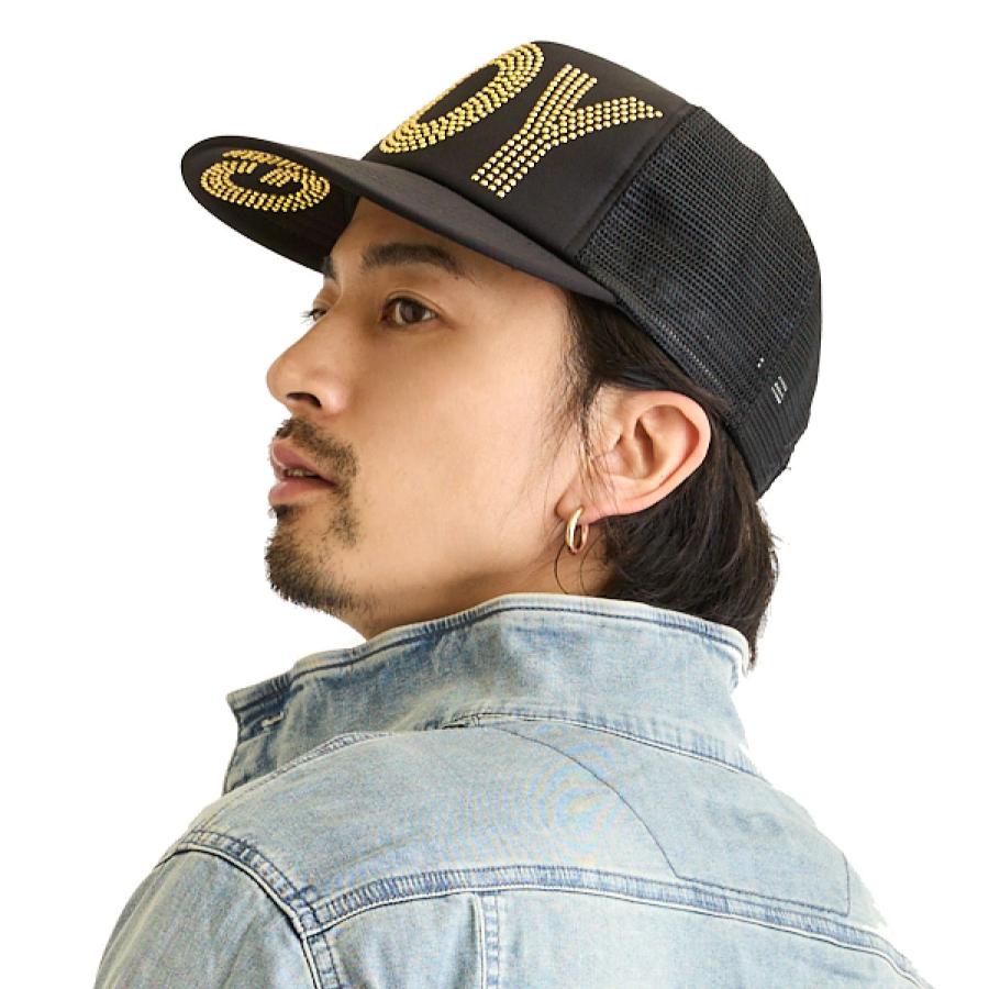 キャップ メッシュ 帽子 BOY＆GIRLロゴ アンダーバイザー ブラック