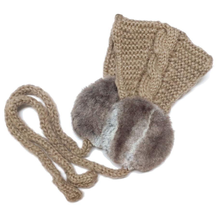 耳あて レディース イヤーマフ ニット ケーブル編み 暖かい ヘア