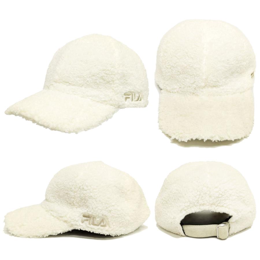 FILA（フィラ） ボア キャップ もこもこ 洗える サイドロゴ 秋冬 つば