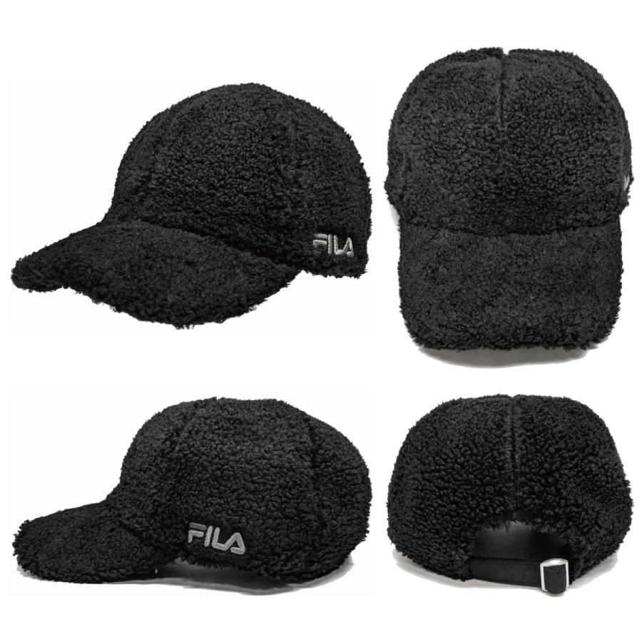 FILA（フィラ） ボア キャップ もこもこ 洗える サイドロゴ 秋冬 つば