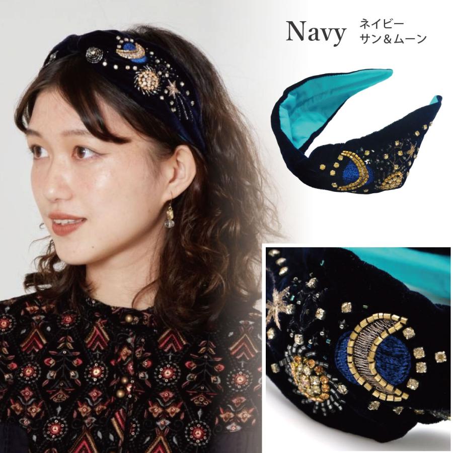 TOWAVASE ビーズ刺繍 ヘアカチューシャ カチューシャ 幅広 太幅 痛くない オリエンタル 上品な光沢感 刺繍
