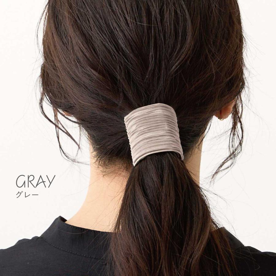 ポニーフック サテン調 ギャザー 布 ヘアカフス 簡単 ヘアアレンジ