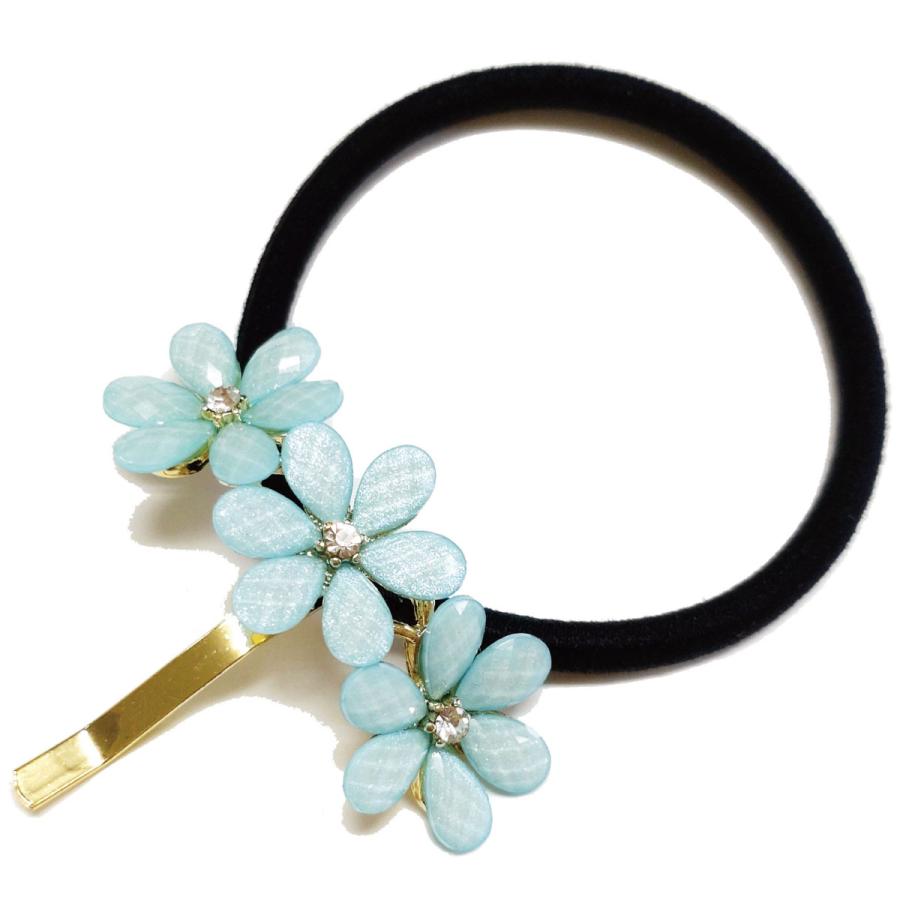 ポニーフック 差すだけ お花 モチーフ ヘアゴムつき 簡単 ヘアフック