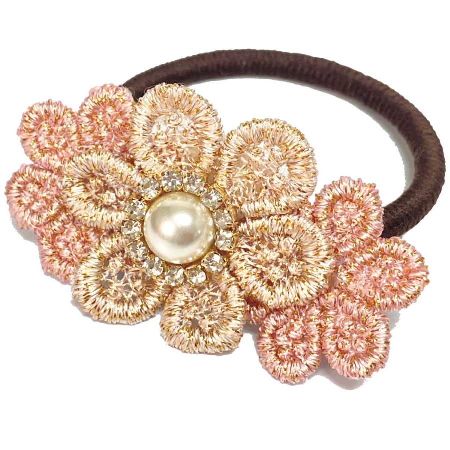 ヘアゴム 4種 えらべるデザイン 可愛い ラインストーン ha-490 パール