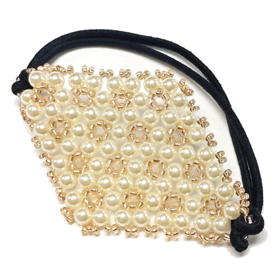 ヘアゴム 3種 えらべる 可愛い モチーフつき パール ビーズ