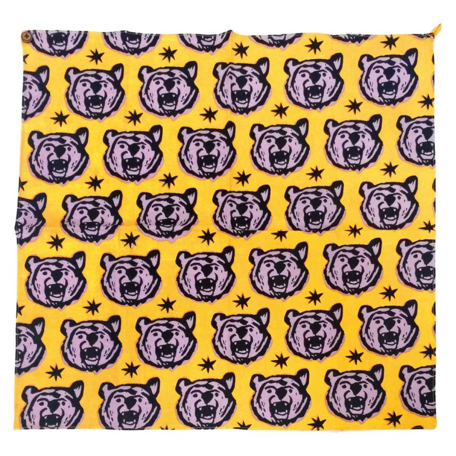 バンダナ 50×50cm アフリカン アニマル柄 ボタン＆ループ付 ha-508