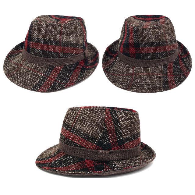 麻風 中折れハット 帽子 メンズ レディース 春夏 UV 大きめステッチ