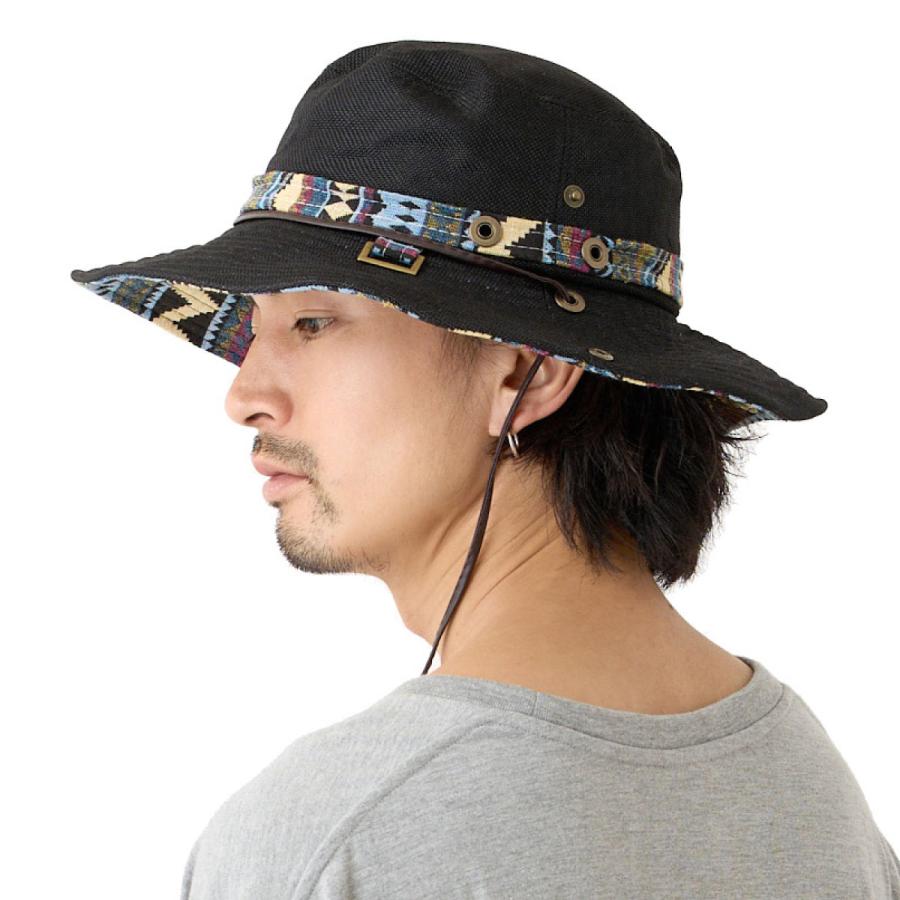サファリハット 60cm チロリアン柄 帽子 アウトドア 大きいサイズ 2WAY