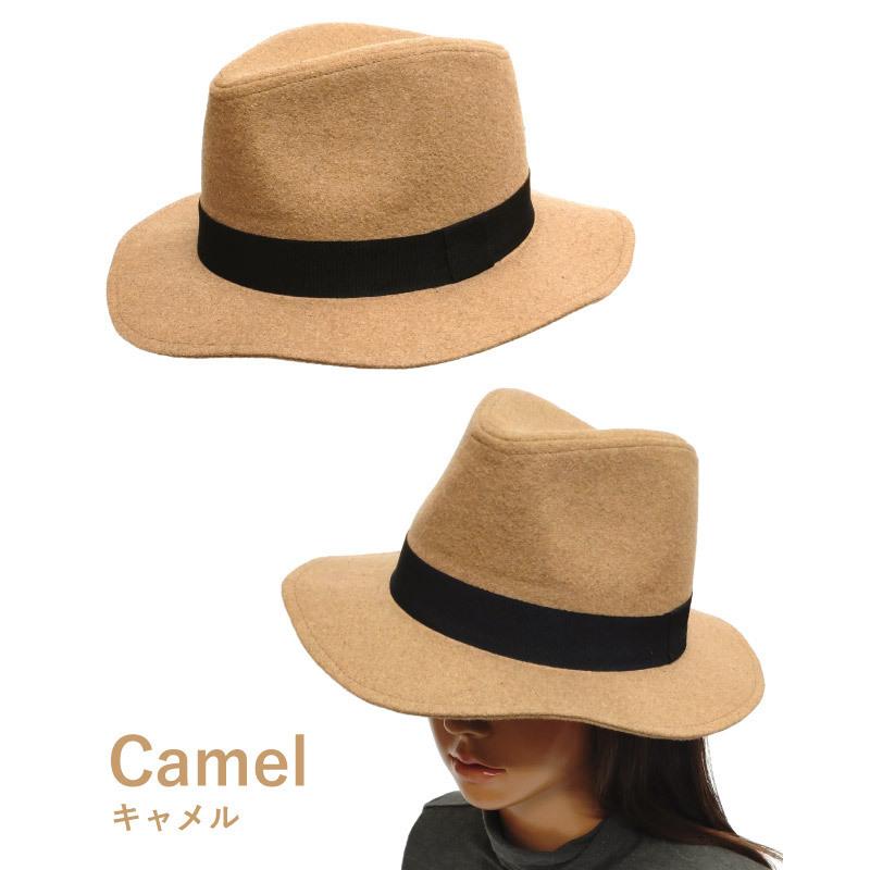 フェルト 中折れハット 秋冬 ポリフェルト つば6cm UV 日よけ メンズ