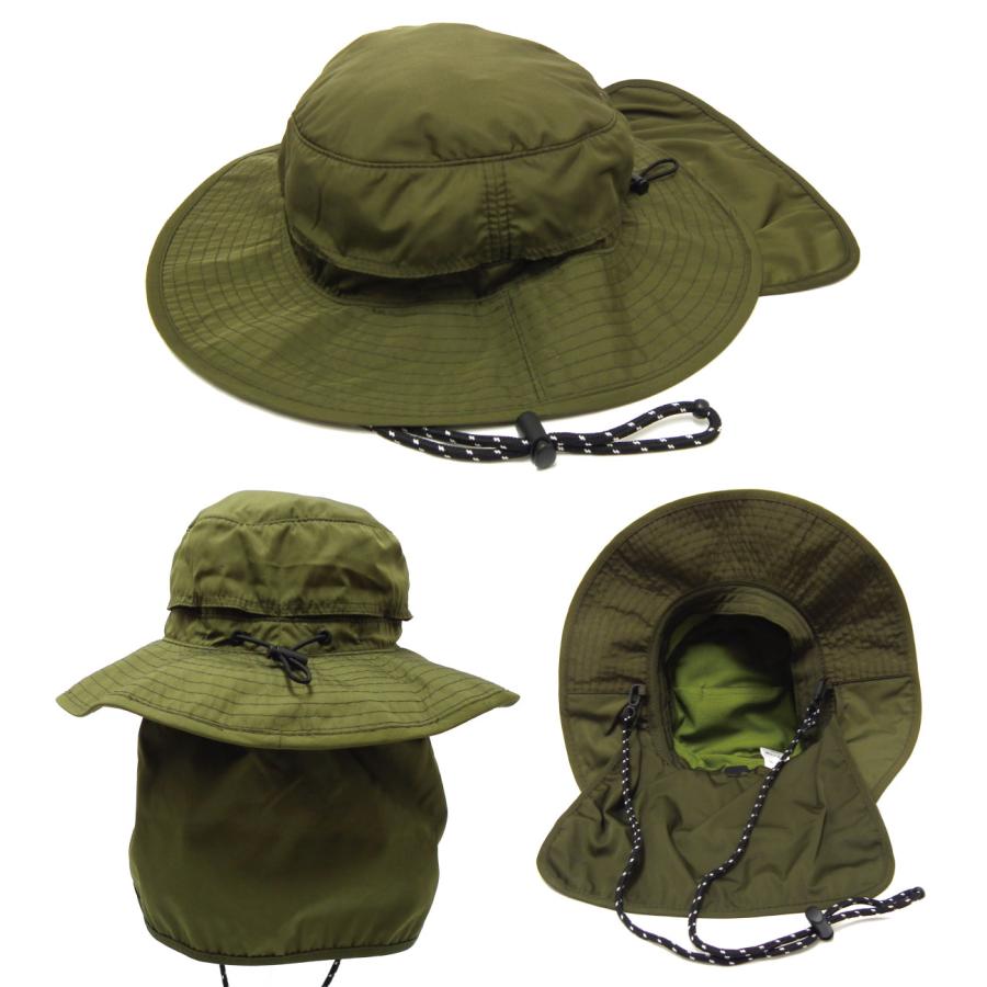 撥水サファリハット 垂れ UV99.9%カット 遮光 つば広 アウトドア