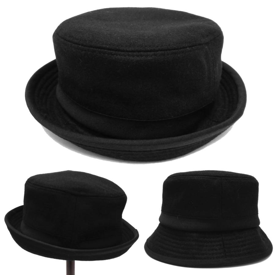ポークパイハット メンズ 帽子 秋冬 ウール100% バケハ 57cm 59cm hat