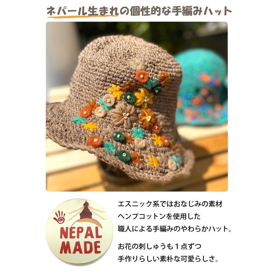 4 24 25 倍 倍 ストア対象 ポイント 10 ハンドメイドのフラワーハット たためる帽子 ヘンプコットン素材 ネパール製 59cm 全2色 Hat 1409 Hat 1409 ハッピーハット 通販 Yahoo ショッピング
