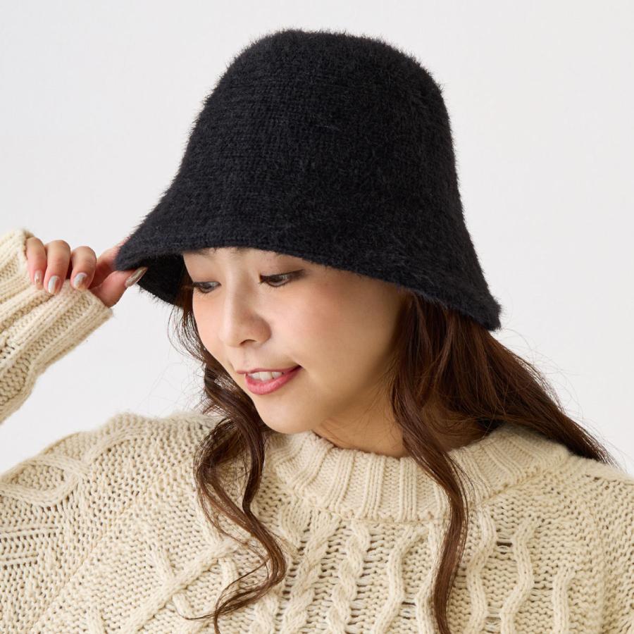 クーポンで30%OFF クロッシェ 帽子 ふわふわ モヘア風ニット