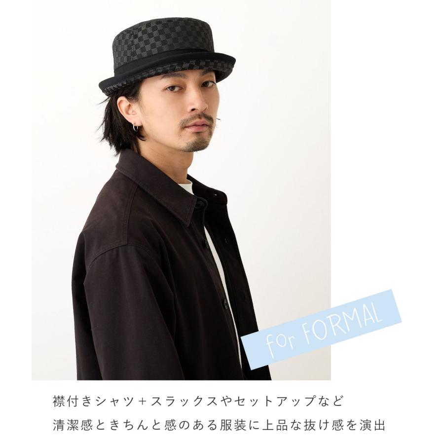 ポークパイハット 格子柄 メンズ 帽子 チェック柄 大きいサイズ 選べる