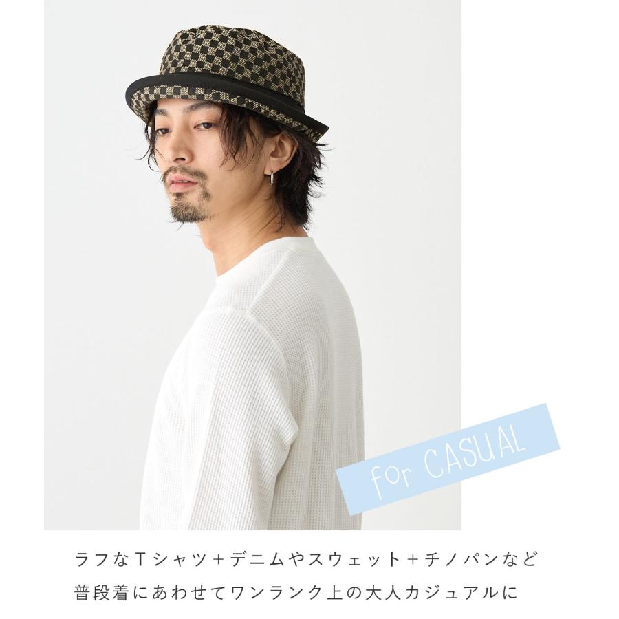 ポークパイハット 格子柄 メンズ 帽子 チェック柄 大きいサイズ 選べる