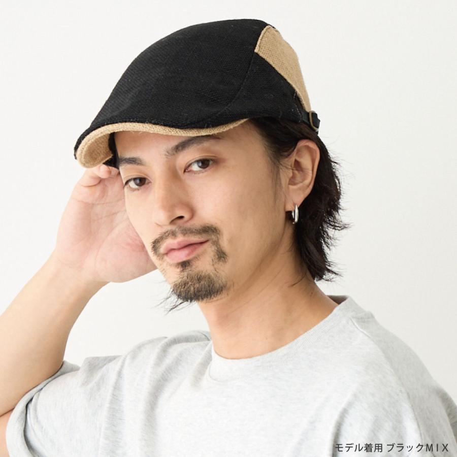 麻 ハンチング帽 大きいサイズ 夏用 メンズ 春夏 涼しい 約56cm-61cm