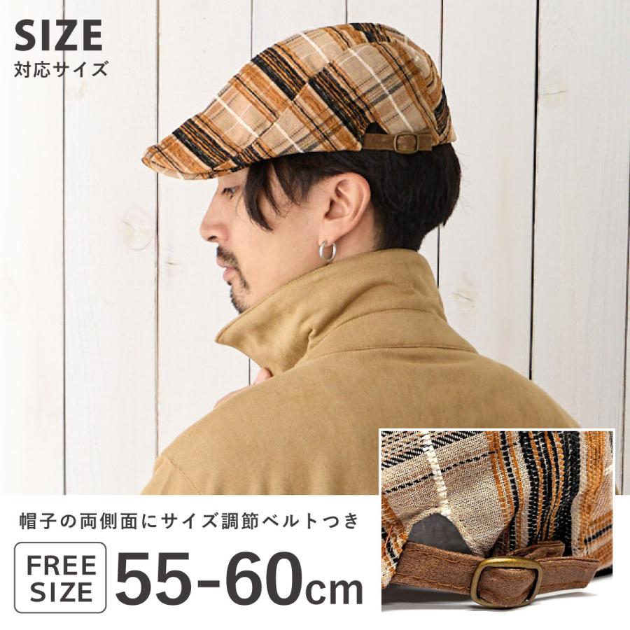 ハンチング帽 メンズ 帽子 タータンチェック柄 彩色 ハンチング ゴルフ