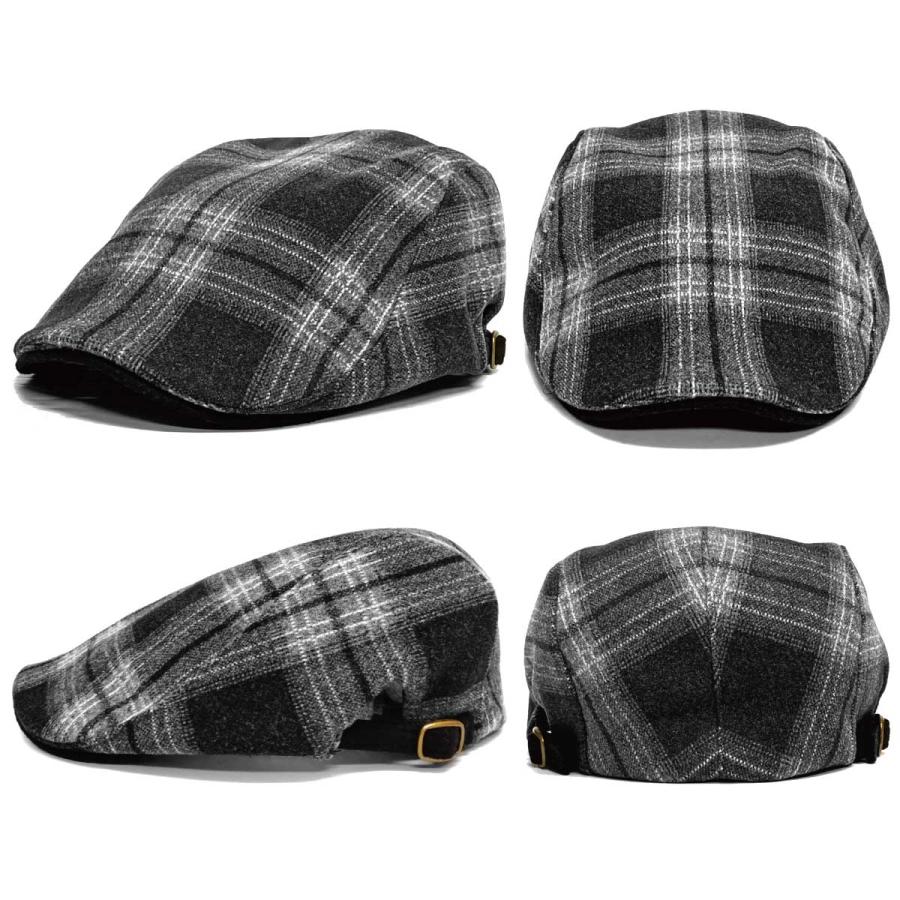 ハンチング帽 ウール混 暖かい メンズ 帽子 ゴルフ 秋冬 シックな