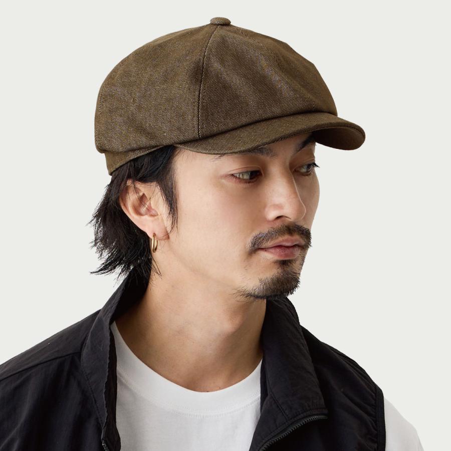 デニム調 ハンチング メンズ 帽子 深め ハンチング帽 ふっくらキレイな