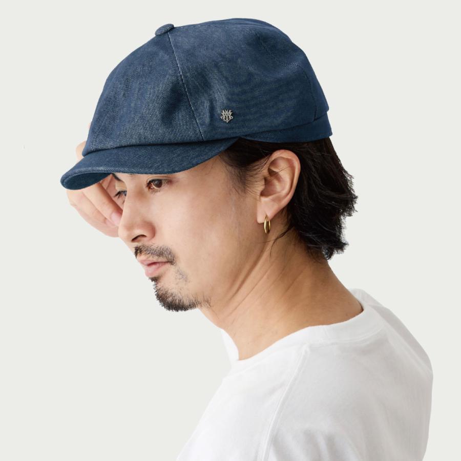 デニム調 ハンチング メンズ 帽子 深め ハンチング帽 ふっくらキレイな