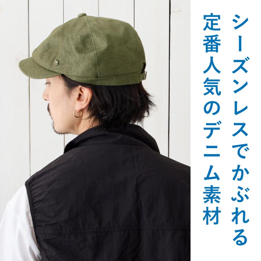 デニム調 ハンチング メンズ 帽子 深め ハンチング帽 ふっくらキレイな