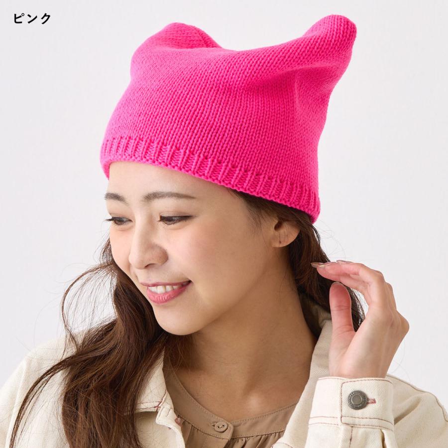 猫耳 ニット帽 四角い ニットキャップ 個性派 アクリル 無地 猫耳 ニット帽 四角い ニットキャップ 個性派 アクリル 無地