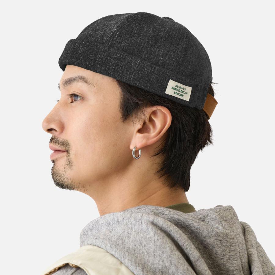 ロールキャップ 秋冬 ツイード調 MIXカラー メンズ 帽子 つば無し