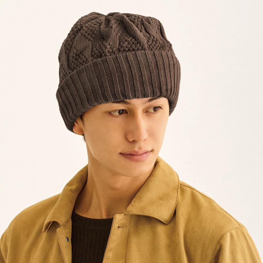 ニット帽 メンズ 裏地あったか 模様編み 厚手 ワッチ 冬 レディース