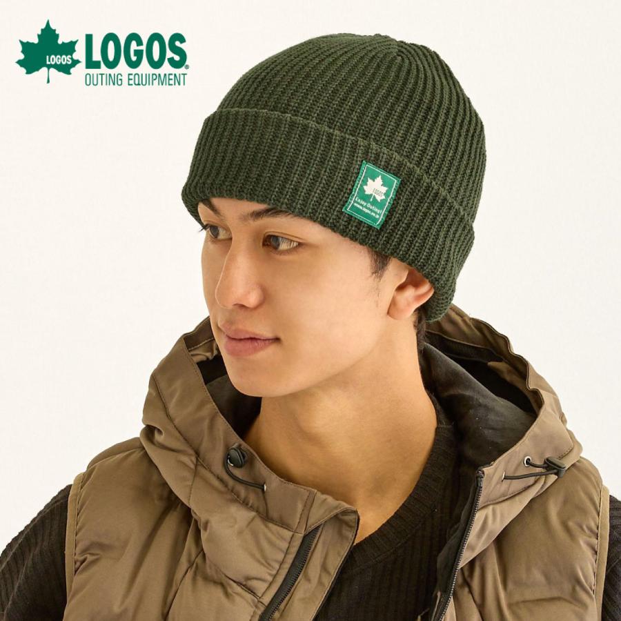 【新品未使用】ロゴビーズ ニット帽 LOGOS（ロゴス） ニット帽 締めつけない 帽子 柔らかい アクリル素材