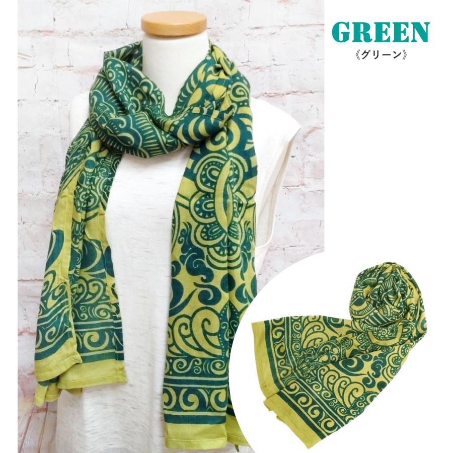 ストール 細め トライバル柄 軽くて薄い ターバン 羽織り st-107