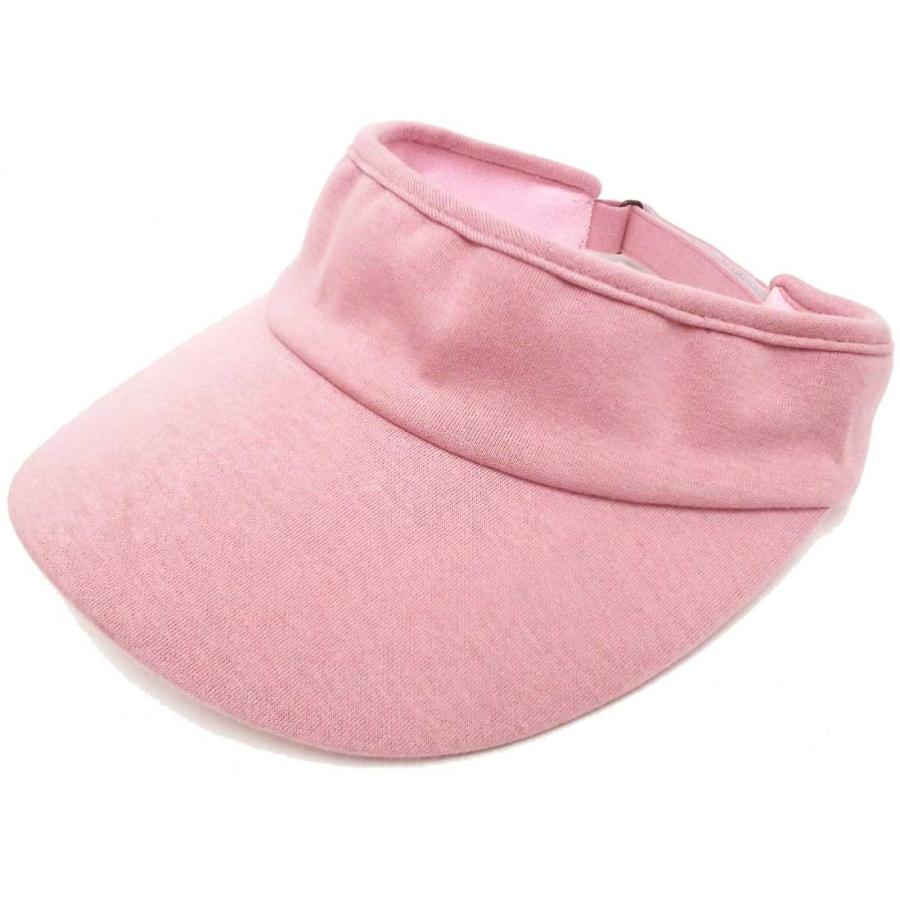 サンバイザー 綿 スウェット生地 ソフトバイザー 無地 ピンク sun-130